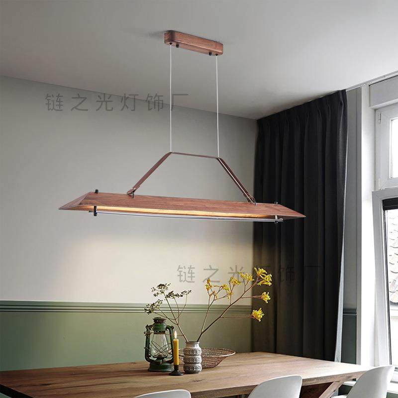 光谱日式意北餐美黑胡全桃木创简约厅吧726台吊灯办公室茶室长条,家装灯饰光源,智能吊灯,淘宝优惠券,粉丝福利购,淘宝优惠卷