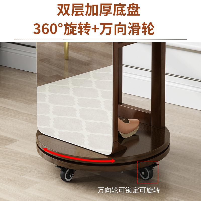 实木家穿衣镜挂架一TIA体全身镜旋衣用试转落地镜网红衣柜镜子衣