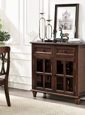 式柜餐边ULH柜高一体靠墙物全实木置物柜美酒柜茶水柜家用柜子储