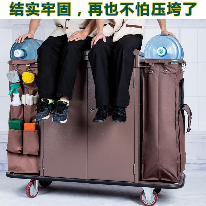 店宾馆客房带门带盖锁手酒推布草清JDH-0119车保洁工作车洁带卫生
