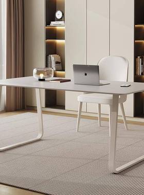 油风书桌学生家用桌小型纯白岩板台ZG-76032式电脑办公桌现简约奶