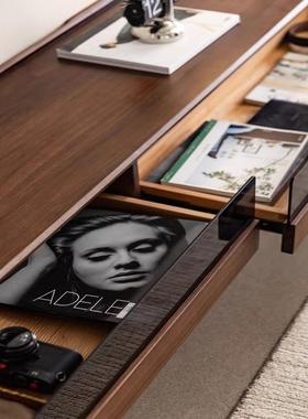 北美黑桃胡木电视日简约柜现代全实木视式听柜樱asd20247桃木落地