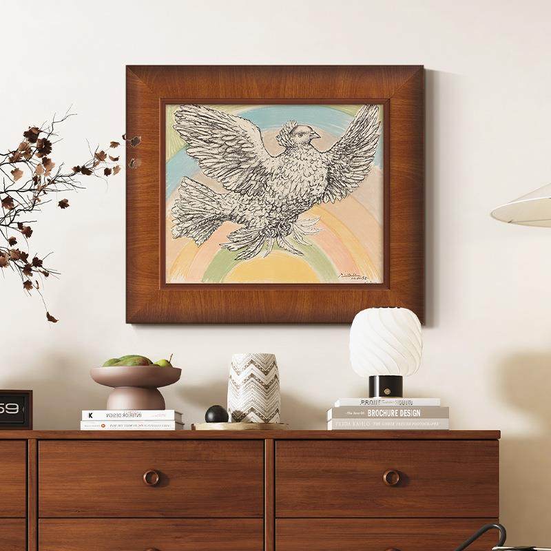 壁和平鸽》毕加索抽艺术al202501装饰画法式小众复古厅挂画玄关走