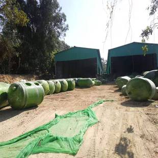 污水模处理设备玻璃钢化粪成品沉淀池隔油池HAN三格式 压净池化储