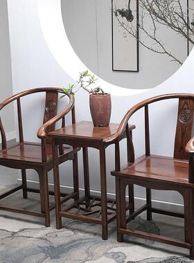 明清雕花实木茶台新客中式泡茶办仿公一体桌家JUR用厅茶桌古椅组