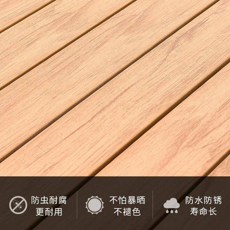 户外塑木红桌庭院仿木餐桌阳台网红椅防水防晒S-045阳台桌网花园