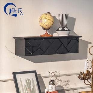 复古简约架书架客厅卧摆件收A2677室纳装 饰置物墙上实木展架示陈