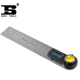 波斯二一数显尺万用能合角度18尺电子角量角器木工角度测量