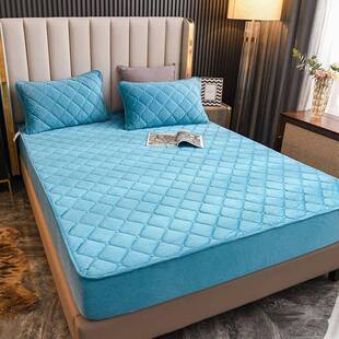 水晶夹棉床笠珊瑚绒保单床PIM件加厚暖床罩席梦思保护套防滑赵之