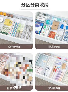 厨房储物盒柜分隔餐WDS具筷子勺分格收纳盒橱子屉内置可伸抽缩