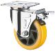 SUPO 222 150 向荣动力6寸带双刹车橙色PU聚氨酯万向脚轮C05S 01A