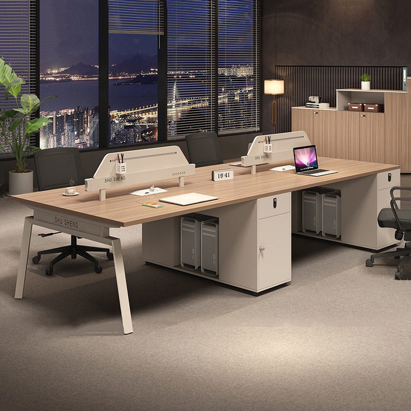 工位办公桌简约现代职员4/6人位卡座办公室职员四双员工桌椅组合