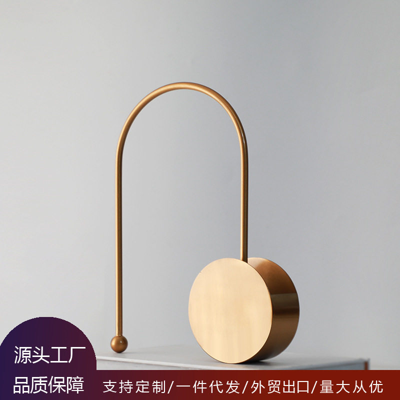 现代轻奢样板房装饰品创意金色摆件 欧式家居客厅桌面小摆件