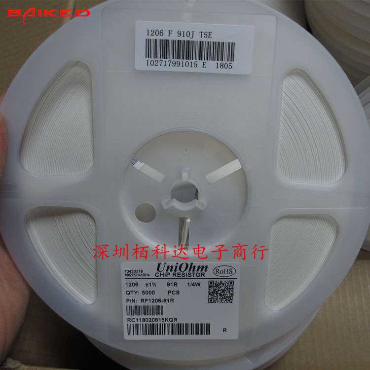 贴片电阻 1206W4F910JT5E 91Ω (91R0) 90R ±1% 1/4W