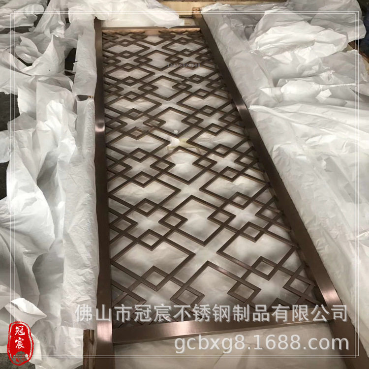 会所酒吧大门彩色不锈钢镂空冲压板玻璃隔断镂空压花板3D镂空装