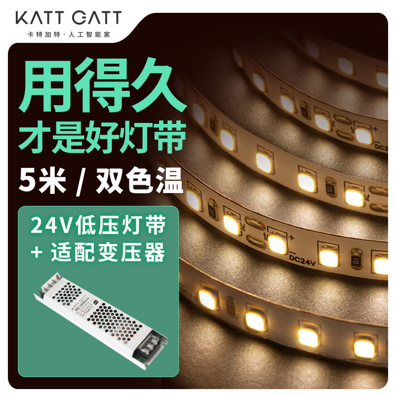 双色温防水灯带24V低压LED软灯带led灯条可调光变光无极高亮度