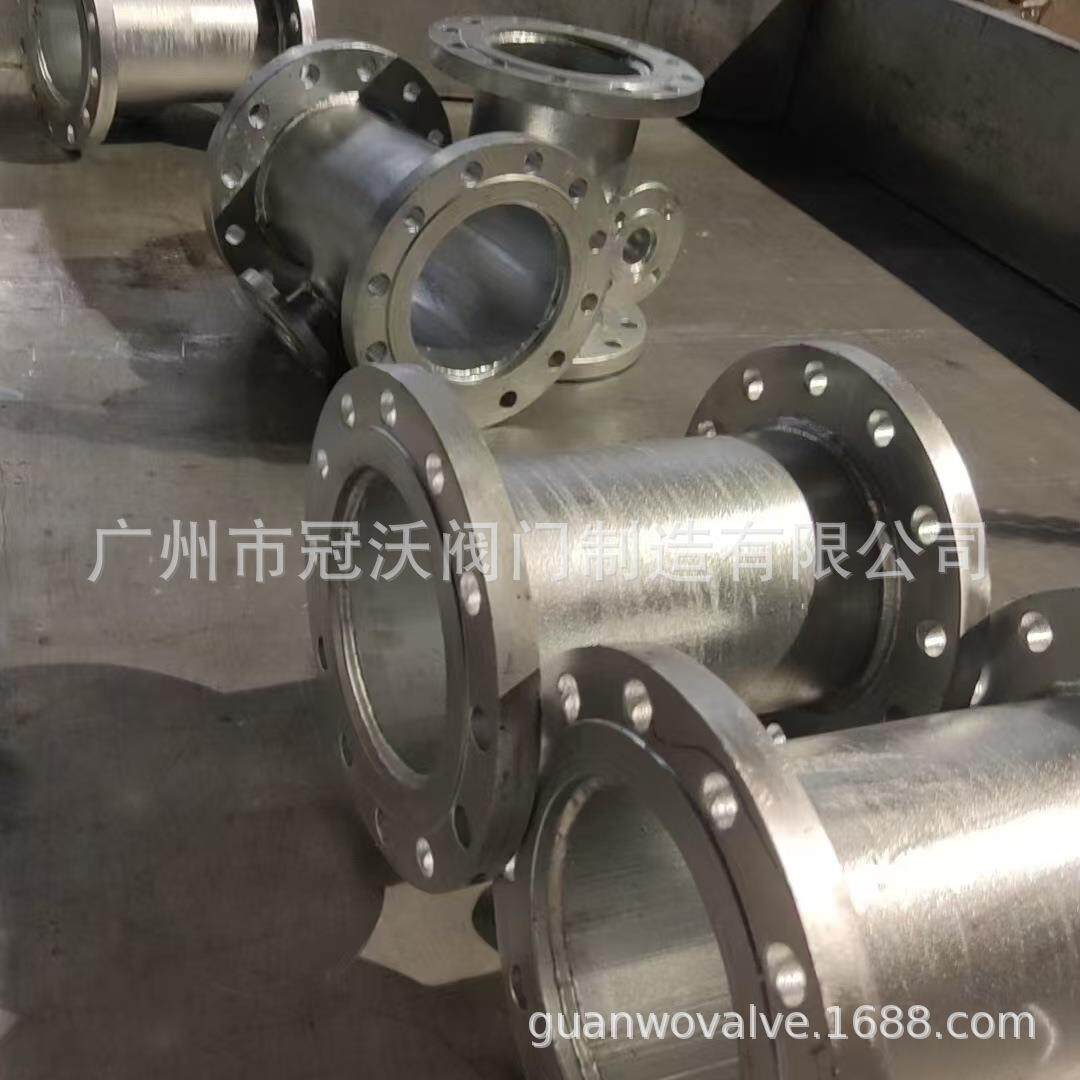 不锈钢法兰短管 碳钢法兰直管分支三通管 201 304 316L法兰直套管