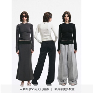 Splitted neck Top 基础圆领分割长袖 DIONYS T恤打底衫 Crew