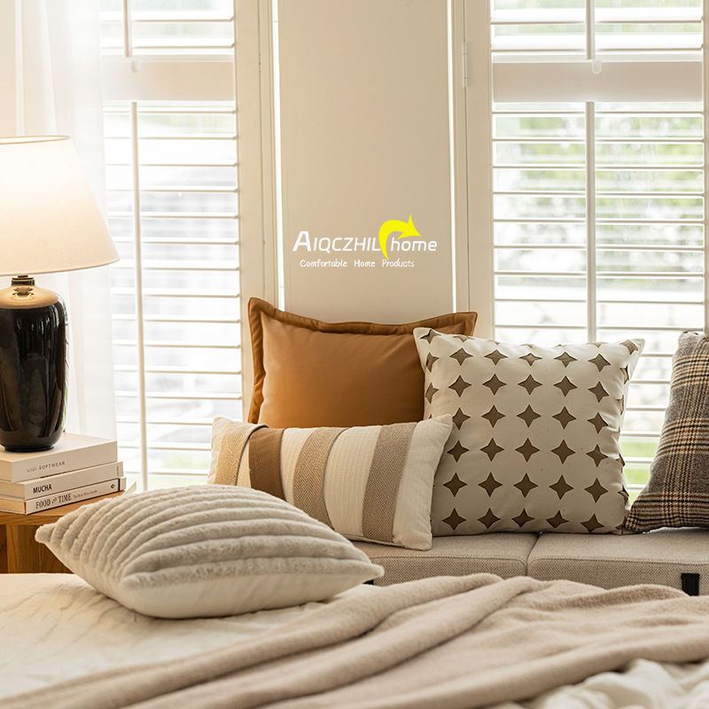 速发简约客厅美发靠枕沙拉德风卧室床头靠垫房宿样板民软装抱枕套