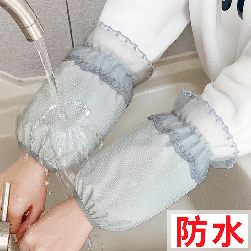 速发短款蕾丝防水袖套秋厨房工作防油服专用套袖办公室护袖头