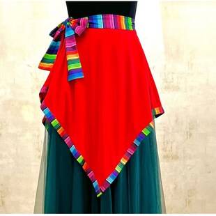 速发(四民通用)广舞场季族舞半身裙一片式藏族围裙百搭演出服装男