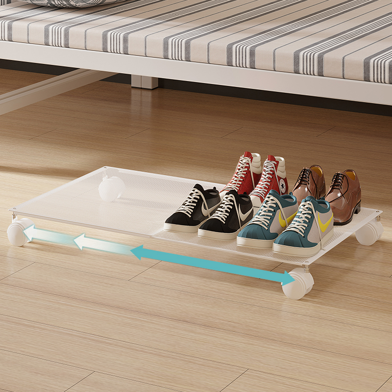 速发鞋架床底可层动鞋托带轮鞋子收伸神器宿舍置物架支架分移隔板