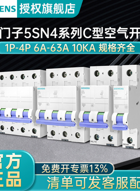西门子5SN4空气开关5SJ升级款1p2p16a3p32a工业断路器10ka经济型