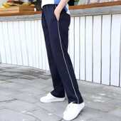校服裤 一条杠直筒黑蓝色校裤 子藏青色春秋款 初中高中生小学生夏季