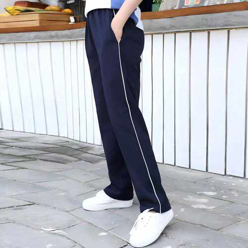 校服裤子藏青色一条杠黑蓝色校裤