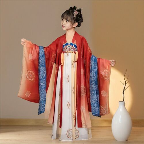 汉服女童春秋古装超仙唐装2025新款中国风儿童大袖衫古风改良襦裙