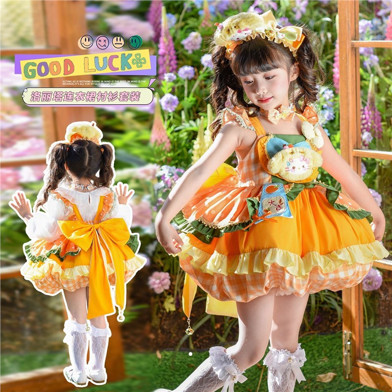女童洛丽塔花苞裙新款宝宝小女孩生日蓬蓬裙礼服公主儿童连衣裙潮