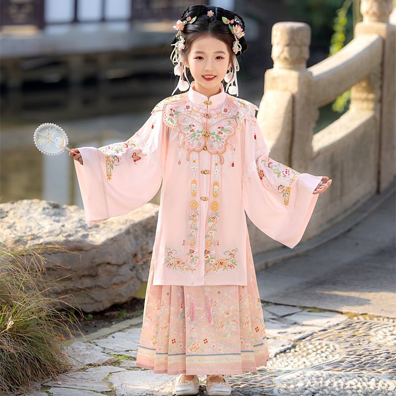 儿童马面裙女童春装2026新款唐装中国风古风明制汉服古装演出服夏