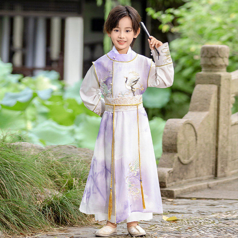 汉服男童2026新款儿童古装国学服装古风唐装小少爷六一演出服春秋