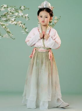 春和景明舞蹈服汉服儿童古典舞演出服背篓桃花道具汉唐古风表演服