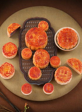 仿真月饼模型中秋节冰皮奶黄豆沙假月饼拍摄道具橱窗展示装饰品