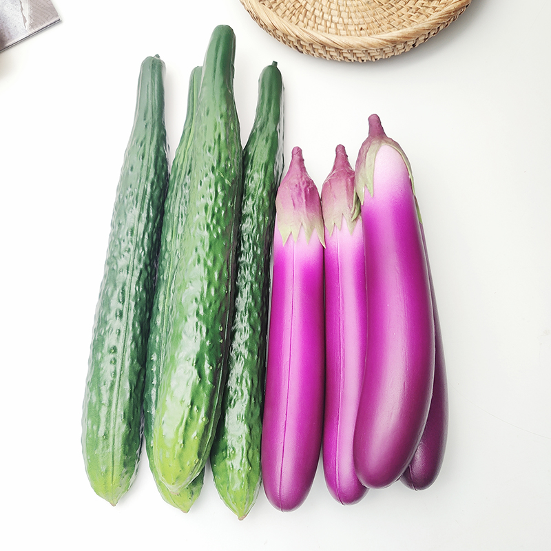 PU仿真长黄瓜茄子模型蔬菜水果装