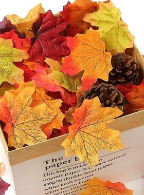 仿真枫叶单片假叶子 婚宴装饰 秋季造景 幼儿园手工DIY场景布置