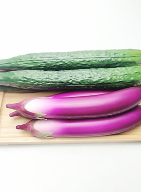 PU仿真解压黄瓜茄子假水果蔬菜模型拍摄道具橱柜装饰食物玩具教具