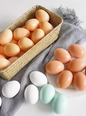 假鸡蛋鸭蛋 木制仿真模型儿童DIY彩绘玩具过家家整蛊道具亲子游戏