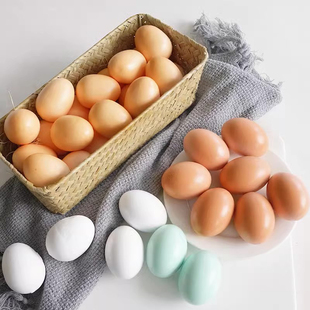 假鸡蛋鸭蛋 木制仿真模型儿童DIY彩绘玩具过家家整蛊道具亲子游戏