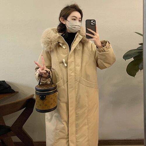 炸街大毛领高级感加厚外套女2024秋冬季新款法式小众羽绒棉服棉袄
