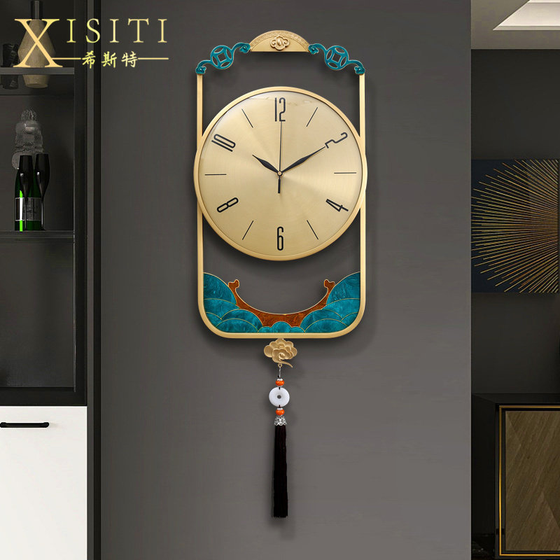 新中式2024新款挂o钟家用轻奢风大气钟表客厅时尚挂墙装饰静音时