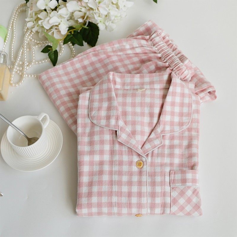 儿童女童女孩春秋冬季纯棉磨毛法兰绒绒布睡衣长袖亲子母女款套装