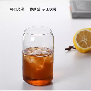 简约玻璃耐冷热个性可乐杯单层透明咖啡果汁饮料牛奶冰冻啤酒杯