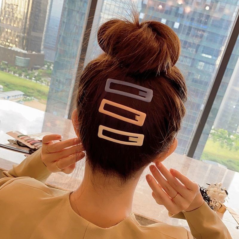 韩版春季8个磨砂面方形发夹 刘海碎发固定头发女侧边女一字夹头饰