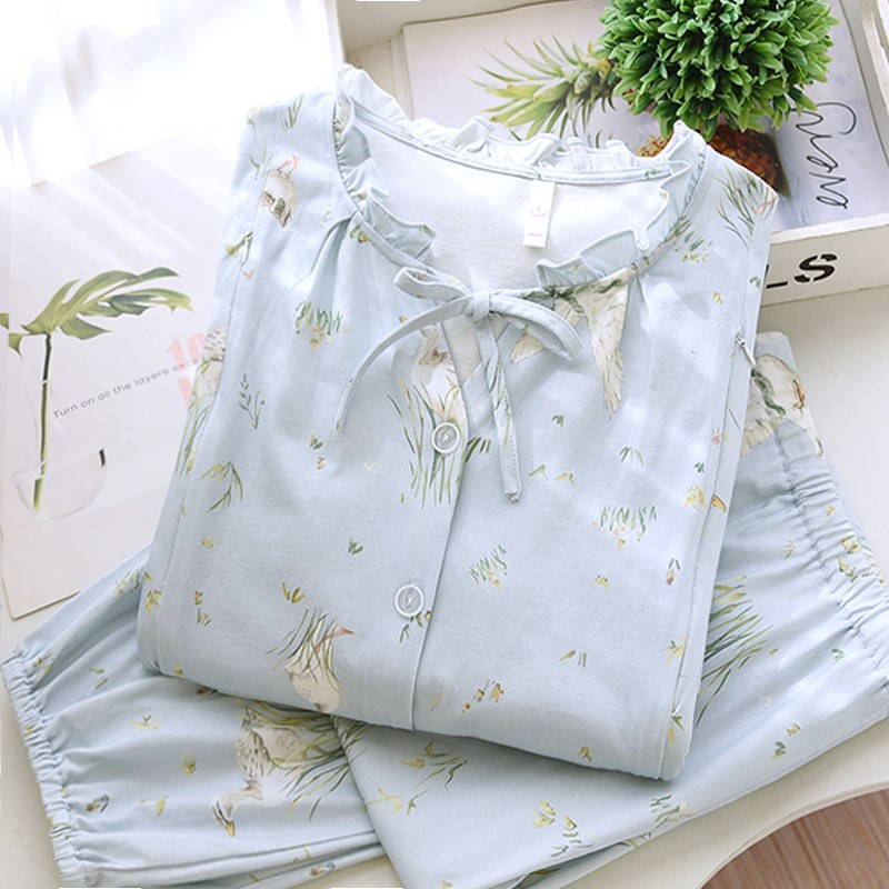 春夏季月子服纯棉薄款大码a类全棉孕妇睡衣产后怀孕哺乳期喂奶衣