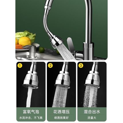 厨房水龙头延伸器全铜通用防溅水神器H万能接头多功能防溅头起泡