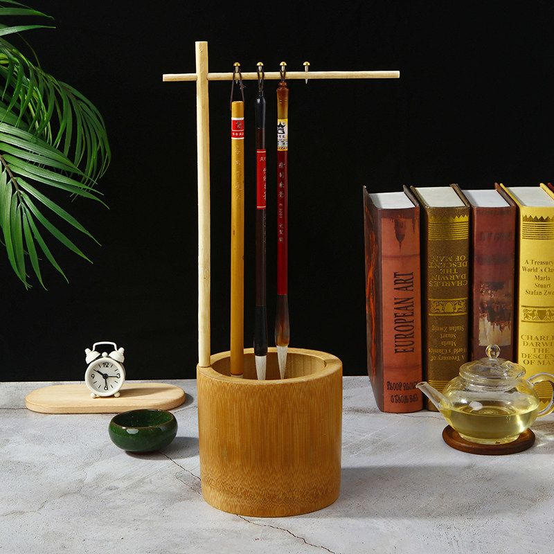 中国风复古竹制毛笔架笔挂笔托笔搁毛笔晾放笔架文房四宝摆件装饰,文具电教/文化用品/商务用品,笔挂,淘宝优惠券,粉丝福利购,淘宝优惠卷