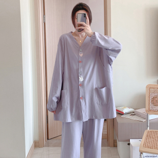 月子服孕妇睡衣大尺码 200斤秋冬纯棉产妇哺乳家居服怀孕期产後哺