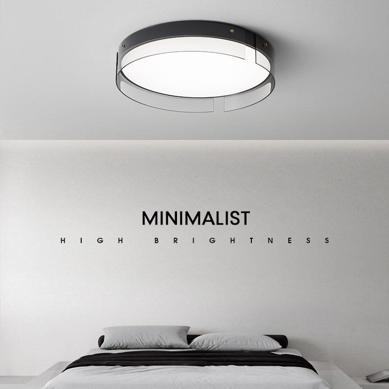 北欧全光谱护眼吸顶灯意式极简卧室灯简约餐厅书房灯全铜玻璃灯具